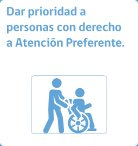 dar prioridad a personas con derecho a atención preferente